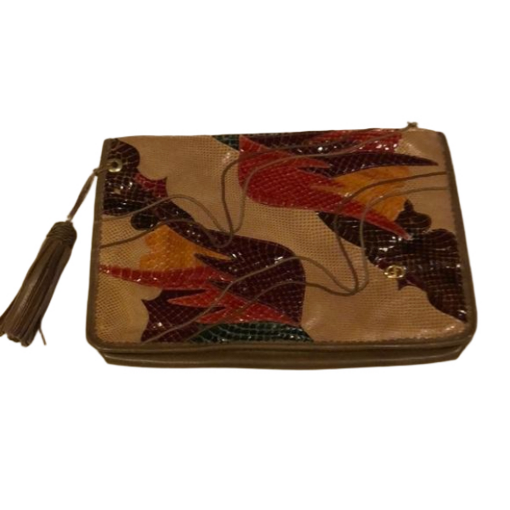Carlo Fiori Vintage Snakeskin Envelope Clutch